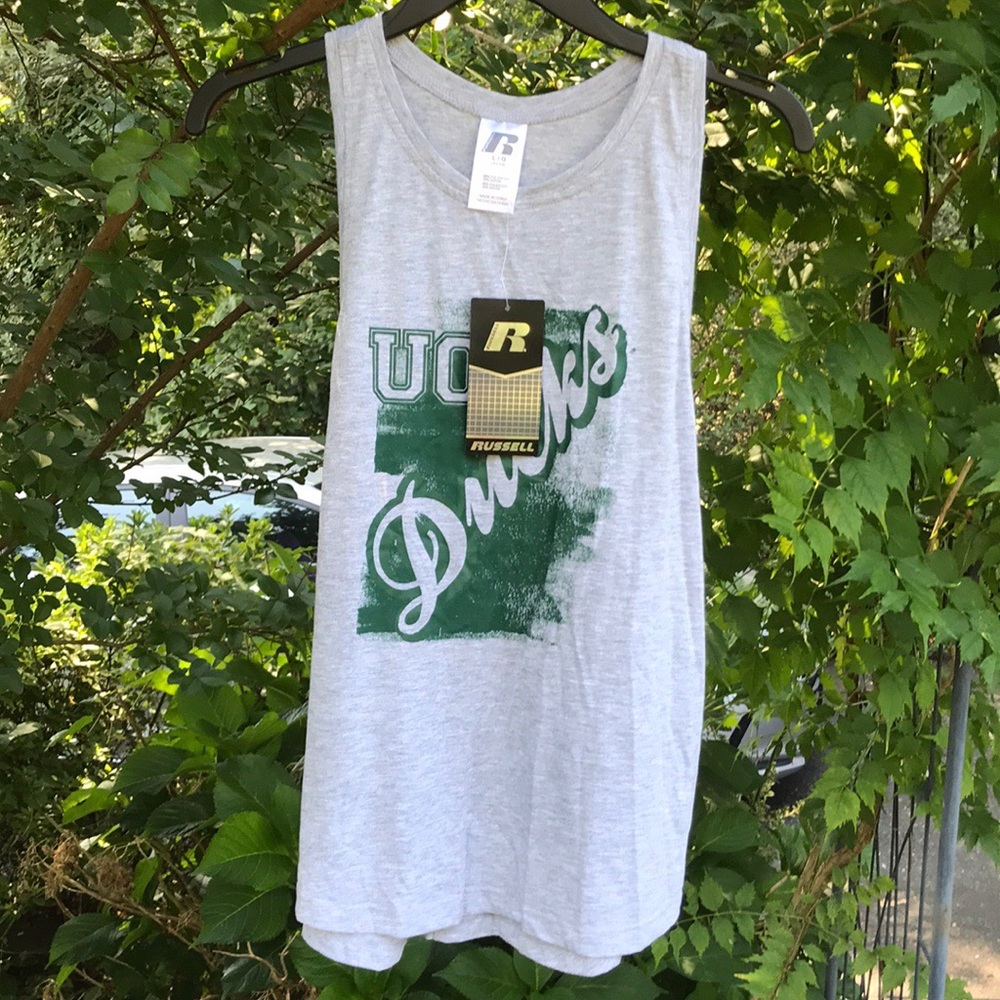 NWT Russell College UO Ducks Racer Back Tank Top L